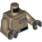 Torso Imperial Officer Print (Rebels Cartoon Style), Dark Tan Arms, Black Hands