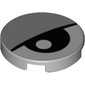 Tile Round 2 x 2 with Bottom Stud Holder with Eye and Eyelid Print