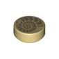 Tile Round 1 x 1 with Ammonite Fossil Print