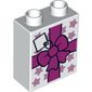 Duplo Brick 1 x 2 x 2 with Bottom Tube and Bow and Gift Tag Print