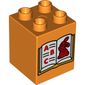 Duplo Brick 2 x 2 x 2 with Book with A, B, C and Bunny / Rabbit Print