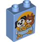 Duplo Brick 1 x 2 x 2 with Dog and Cat with Food Bowl Print