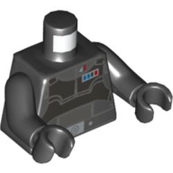 Torso Imperial Agent with Armor Vest Print (Agent Kallus), Black Arms, Black Hands