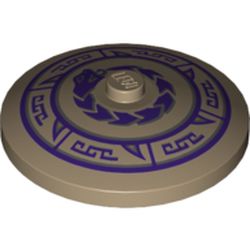 Dish 4 x 4 Inverted [Radar] with Gray and Dark Purple Snake and Geometric Print
