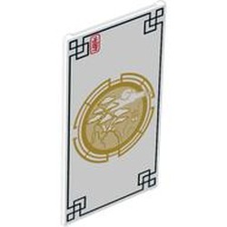 Glass for Window 1 x 4 x 6 with Asian Style Black Border and Gold Mountain with Trees Print