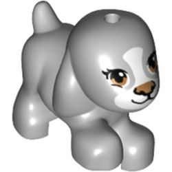 Animal, Dog, Small Walking with Brown Eyes and Nose and Black Mouth Print