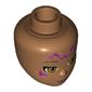 Minidoll Head with Small Smile, Light Brown Eyes and Elves Tribal Print [Azari]