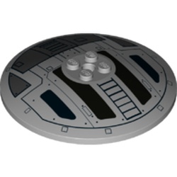 Dish 8 x 8 Inverted [Radar] with Black Space Ship print