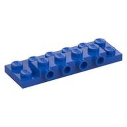 LEGO part  PLATE 2X6X2/3 W 4 HOR. KNOB in Bright Blue/ Blue