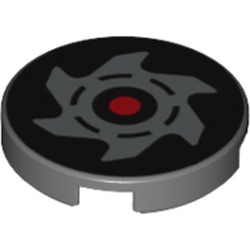 Tile Round 2 x 2 with Black / Red Nindroid Logo Print