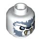 Minifig Head Sirox, Tiger with Tan Fangs, Sand Blue Face Fur and Light Blue Eyes Print [Hollow Stud]