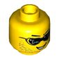Minifig Head Steve Zeal, Dual Sided, Digital Sunglasses, Stubble, Crooked Smile / Determined Print [Hollow Stud]