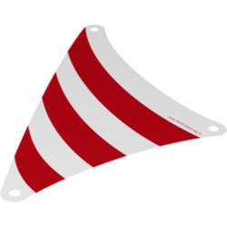 Sail, Triangular, 18 x 20 with Red Stripes Print