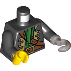 LEGO PIRATE TORSO Body Part Ascot Captain Gold Hook Hand Arms