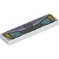 Tile 1 x 4 with Blue Headlights and Grille with Heart Print