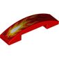Slope Curved 4 x 1 Double with No Studs and Flames Print