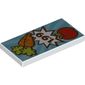 Tile 2 x 4 with Carrots, Apple and '1.99' Print