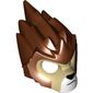 Mask Lion with Tan Face and Crooked Frown Print