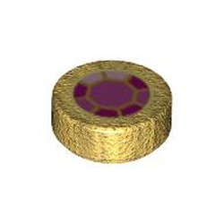 Tile Round 1 x 1 with Magenta Octagon Print