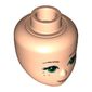 Minidoll Head with Green Eyes, Freckles, Medium Nougat Lips and Closed Mouth Print