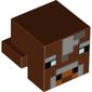 Minifig Head Special, Cube with Rear Ledge, Pixelated Light and Dark Bluish Gray Pixelated Face Print (Cow)