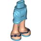 Minidoll Hips and Wrap Skirt with Light Nougat Legs and Dark Blue Sandals Print