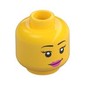 Minifig Head Juno, Eyebrows, Pink Lips, Eyelashes / Sunglasses with Purple Frames Print