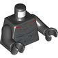 Torso Armor Silver and Red with Blue Muscles Print (Black Manta), Black Arms and Hands