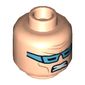 Minifig Head Captain Cold, Dual Sided, Medium Blue Goggles, Smile with Teeth / Clenched Teeth Print [Hollow Stud]