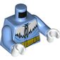Torso Winter Jacket with Fur, Strings and Yellow Belt Print (Captain Cold), Medium Blue Arms, White Hands