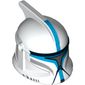 Helmet Clone Trooper Phase 1, with Side Holes, Lieutenant, Dark Azure Markings and Silver Visor Print