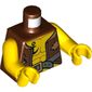 Torso Vest Tattered and Anchor Tattoo, Muscles Print, Yellow Arms and Hands