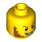 Minifig Head The Giant, Dark Orange Eyebrows and Sideburns, Broken Tooth, Determined Grin, Pupils Print