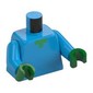 Torso Pixelated Green Neck Print, Dark Azure Arms, Green Hands