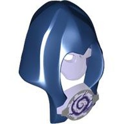 Hood and Mask, Trans Purple, Silver Medallion with Swirl Print