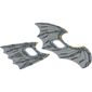 Wings, Extended and Collapsed, Scalloped 5 Points, with Black and Gold Print