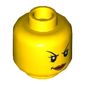 Minifig Head Ninja / Queen, Arched Thin Eyebrows, Eyelashes, Dark Pink Lips, Evil Smile Print