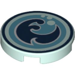 Tile Round 2 x 2 with Water Power Icon Print