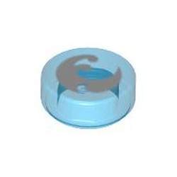 Tile Round 1 x 1 with Water Power Icon Print