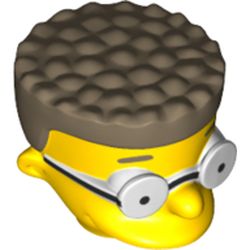 Minifig Head Special, Simpsons, Waylon Smithers with Glasses and Dark Tan Hair Print