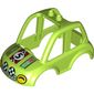 Duplo Car Body High Cab 2 Top Studs with Yellow Headlights, '5' and 'Octan' Print