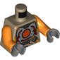 Torso Silver Body Armor with Orange Straps Print, Orange Arms, Dark Bluish Gray Hands