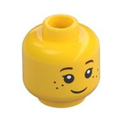 Minifig Head Sally, Girl, Eyelashes, Freckles, Smile