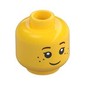 Minifig Head Sally, Girl, Eyelashes, Freckles, Smile