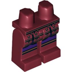 Hips and Dark Red Legs with Copper Trim Samurai Leg Armor over Dark Purple Robe Print