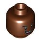 Minifig Head James Rhodes (War Machine) / Cyborg, Dual Sided, Eyebrows, White Pupils, Open Mouth Smile / Clenched Teeth Print [Hollow Stud]