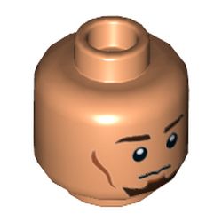 LEGO PART 3626cpr1629 Minifig Head Kanan Jarrus, Dark Brown