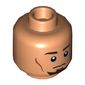 Minifig Head Kanan Jarrus, Dark Brown Eyebrows, Goatee, Cheek Lines, Smile / Neutral Print