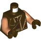 Torso Vest with Gold Trim Front and Back Print (Gungan), Nougat Arms, Dark Brown Hands