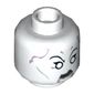 Minifig Head Asajj Ventress, White Eyes and Dark Bluish Gray Lips Print [Hollow Stud]